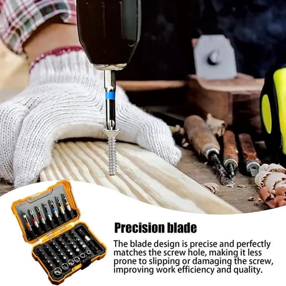 Drill Bit Set 50Pcs Power Screwdriver Drill Fast Change Converter Extension Woodworking Drill Bits Drill Bit Precision1 * Impact Driver Bit Set(50piece)