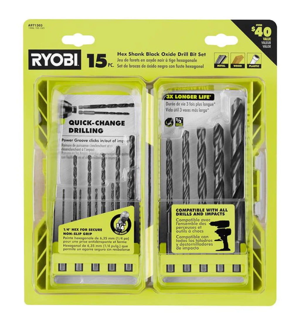 KOBIページ Hex Shank Black Oxide Drill Bit Set - Easy Use with Driver