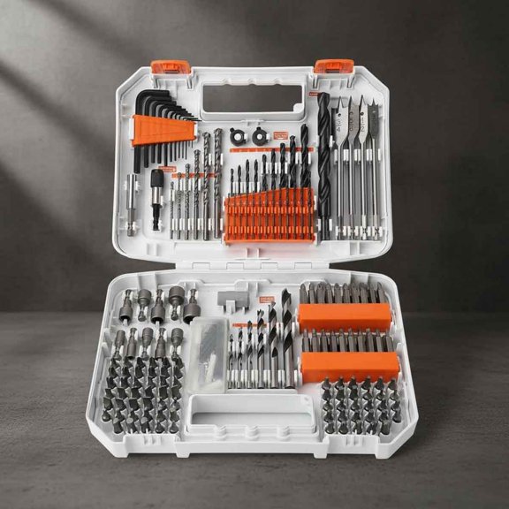 Drill Bit Set & Screwdriver Bit Set - HSS/CR-V Multi-Purpose Bits in Transparent Storage Case, Impact Driver Accessories for DIY Projects, Home Repairs, Professional Use