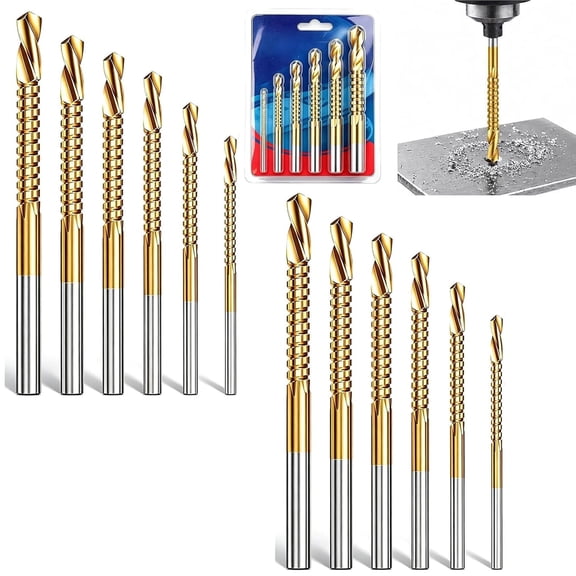 Drill Bit Set Titanium-Plated High-Speed Steel Metalworking Set,Metalworking Set for Drilling Screwing Boring Carving Cutting Polishing Durable Tools Plunge