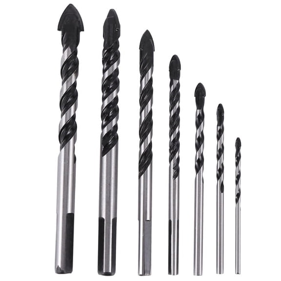Drill Bit Set for Porcelain Ceramic Tile,Concrete,Brick Wall,Glass,,Masonry and Wood (3 4 5 6 8 10 12mm)