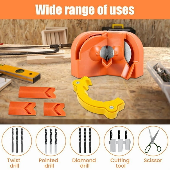 Drill Bit Sharpener for All Bits(5/64-5/8 Inch ), Multipurpose Drill Bit Grinding Tool Attachment with Grinding Wheels