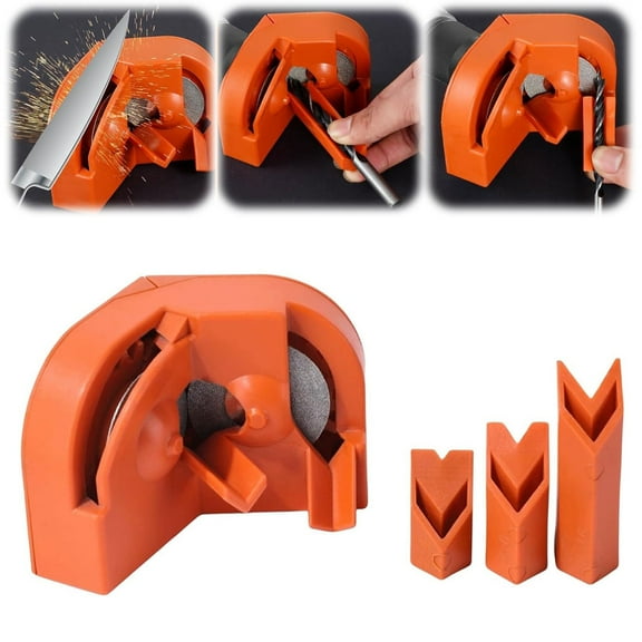 Drill Bit Sharpener Drill Bit Sharpener For All Bits Multipurpose Drill Bit Grinding Sharpener For High Speed Steel Masonry Carbide Cobalt & Tin Coated Drill Bits(Orange)