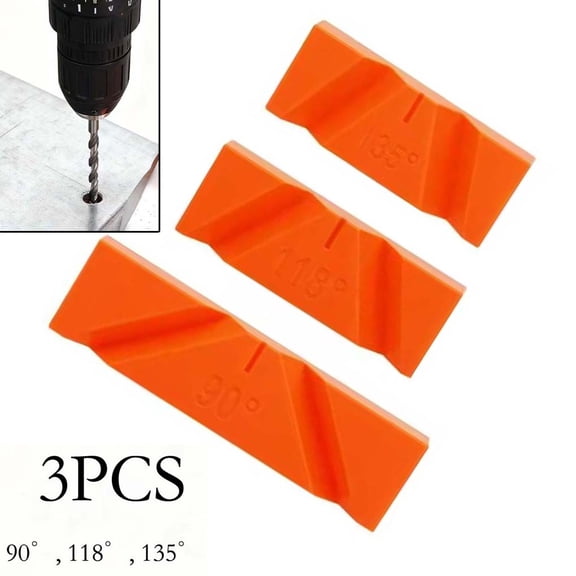 Drill Bit Sharpener Jig for 90 118 135 Angles, 3 Pcs Plastic Guide Tool for Bench Grinder, Precision Restoration for Metalworking and DIY Projects Orange