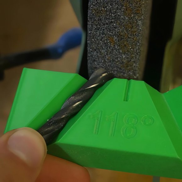 Drill Bit Sharpening Guide Jig – Manual Drill Bit Grinder Tool for Bench Grinder – 118° and 135° Angle Drill Bit Sharpener – No Power Required – Regrind Dull Twist Bits at Home or Shop
