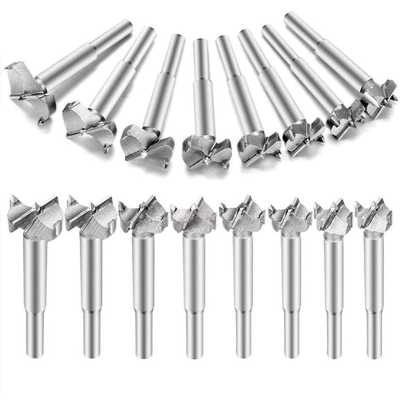 Drill Bits,16 PCS Titanium Coated Steel Alloy Woodworking Saw HSS Drill Bits Sets Ideal for Making Clean Flat Bottom Holes in Wood