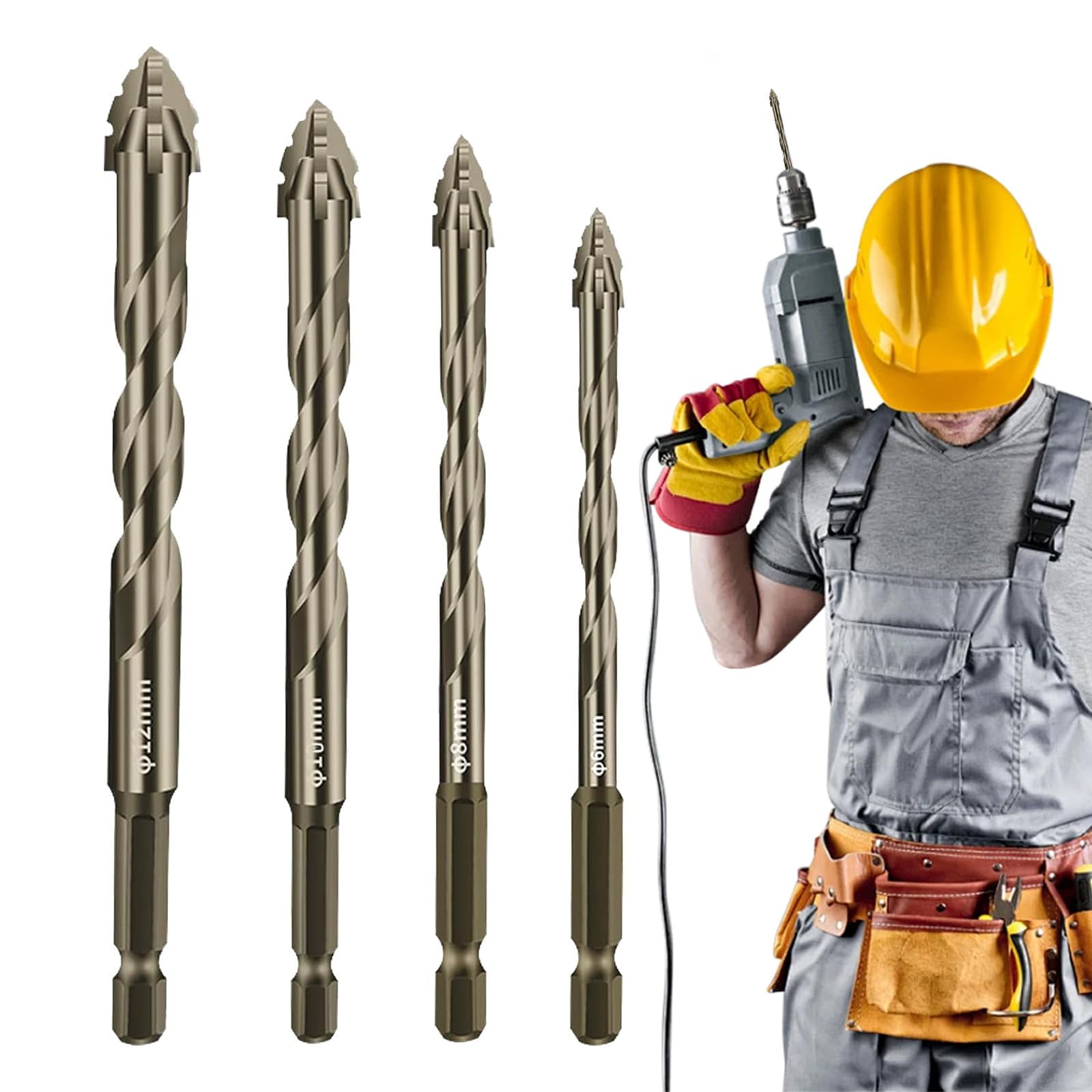 Masry Bit Sawtooth Drill Bit Set 4 Flute Eccentric Drill Bit Set, High Hardness ...