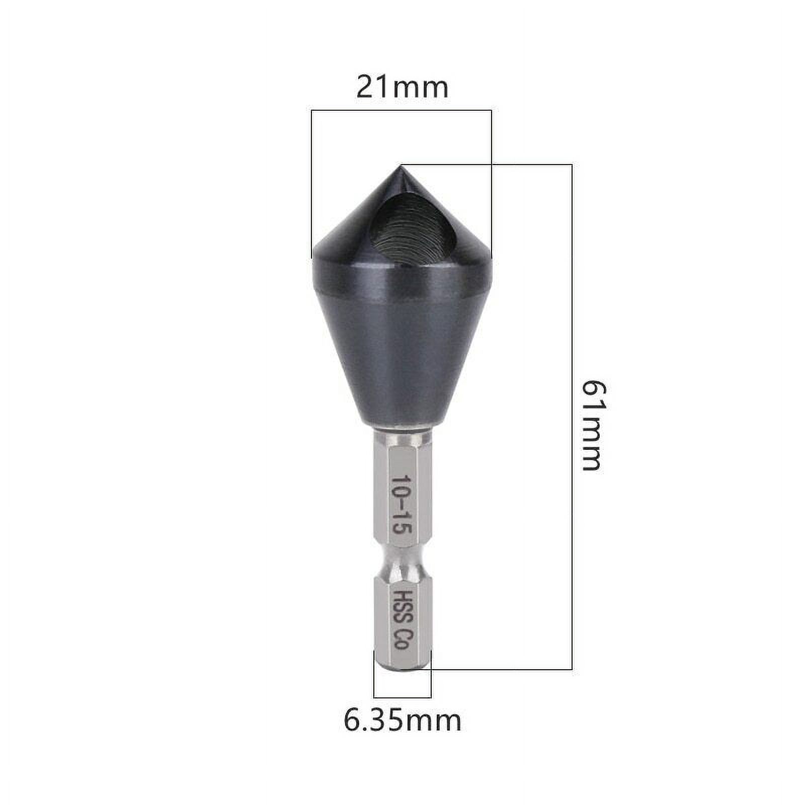 Drill Bits Cutting Metal Wood Tool 1/4'' Hex Shank Chamfer Countersink