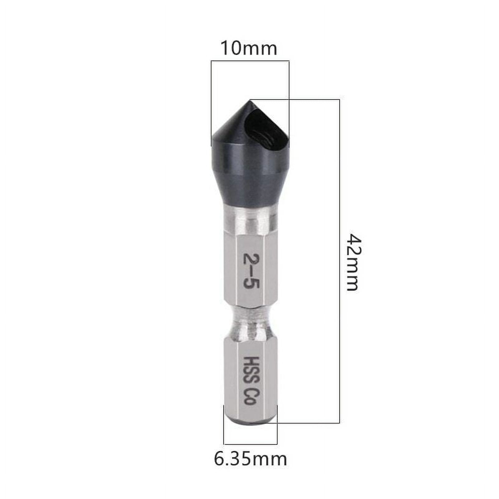 Drill Bits Cutting Metal Wood Tool 1/4'' Hex Shank Chamfer Countersink