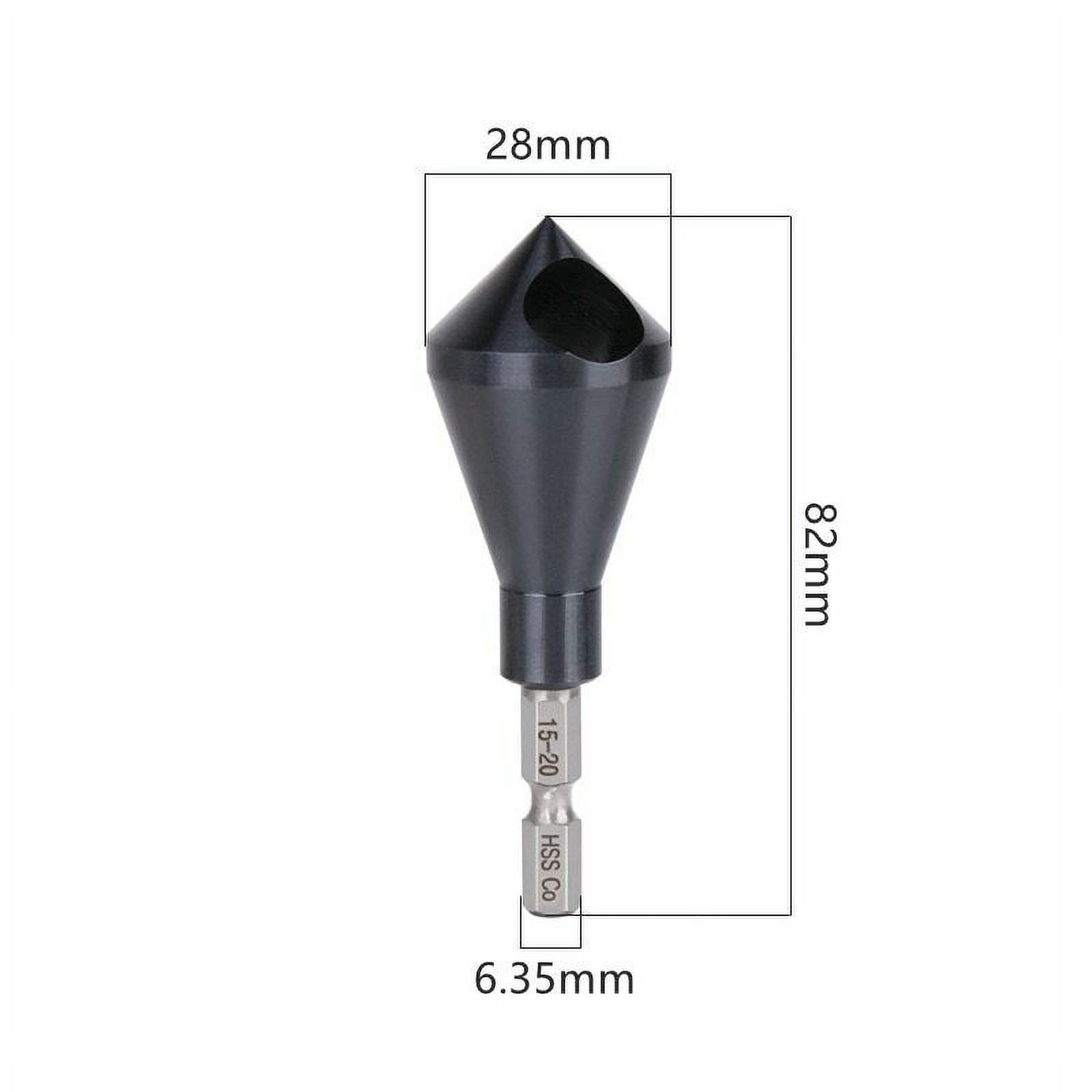 Drill Bits Cutting Metal Wood Tool 1/4'' Hex Shank Chamfer Countersink