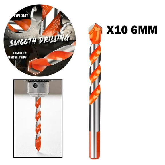 Drill Bits Set under $5! Kadlawus 10 Pack Multifunctional Drill Bits, 6mm Carbide Drill Bits for Ceramic and Glass, Triangle Shank Drill Bits, Masonry and Tile Drill Bits, High Speed Steel Drill Bits