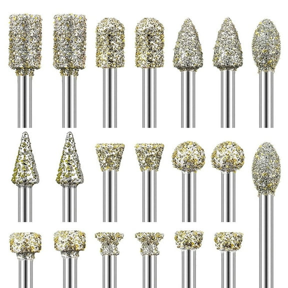 Drill Bits,With 1/8 Inch Burrs Drill Set Drill Set With Universal Fitment Rotary Burr Set Fitment Rotary Tools Set With 1/8 Inch Shank Stone Rotary Burrs Drill 1/8 Inch Shank Hxber Silver