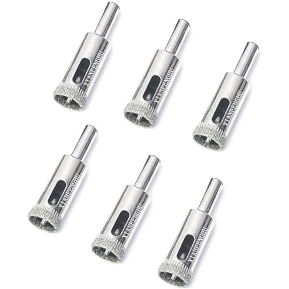 Drill Bits for Glass, 1/2"  Hole  Drill Bit Set Kit, Glass Drill Bit for Ceramic Bottles, Pots, Marble, Tile . 6 count
