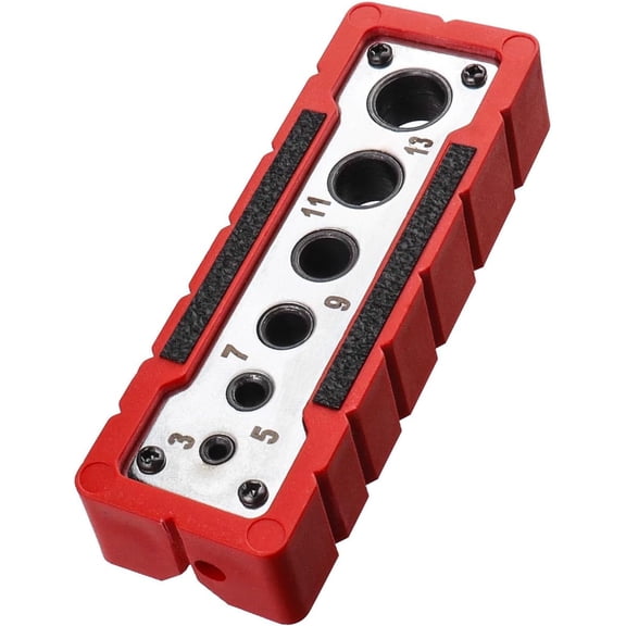 Drill Block Guide for Straight Holes, Portable Handheld Drill Guide Jig, 3-13mm Hole Locator, with V-Groove Design