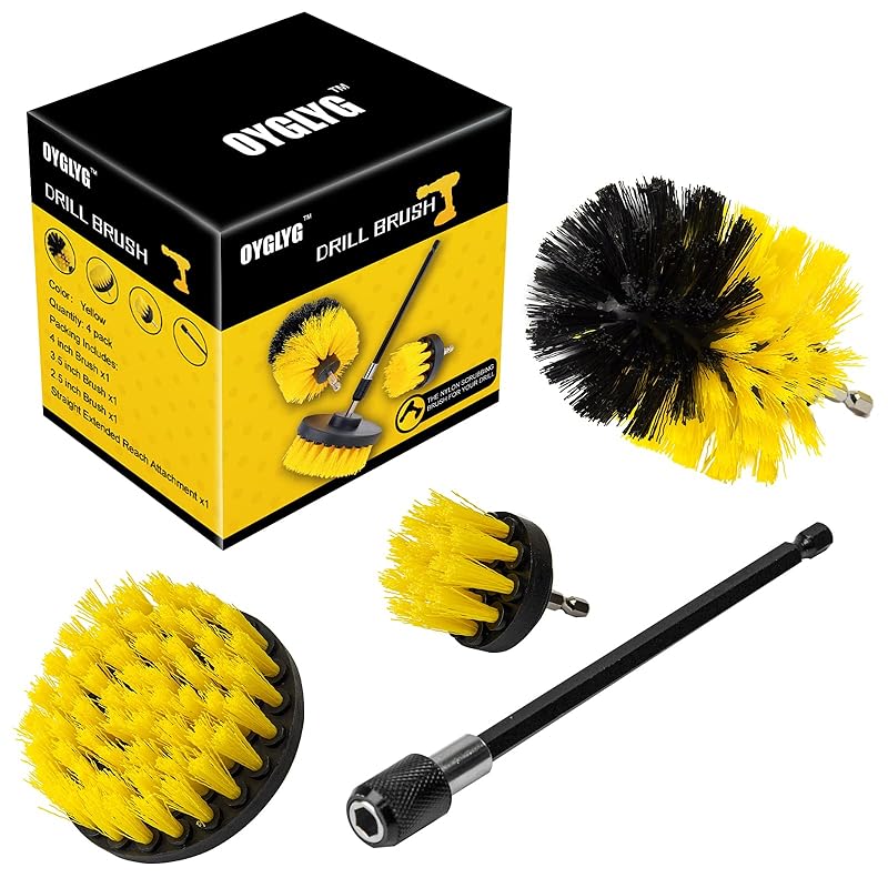Auto Detailing Drill Brush Set Sliding Door Cleaning Brush How to Clean