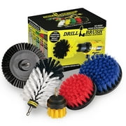 Drill Brush Attachment Set for Cleaning Wheel, Shower, Bathroom - Crevice Cleaning Brushes - Interior Car Detailing Power Scrubber Kit - Gap Cleaner Drill Brush Attachments - Narrow Space Brush Tool