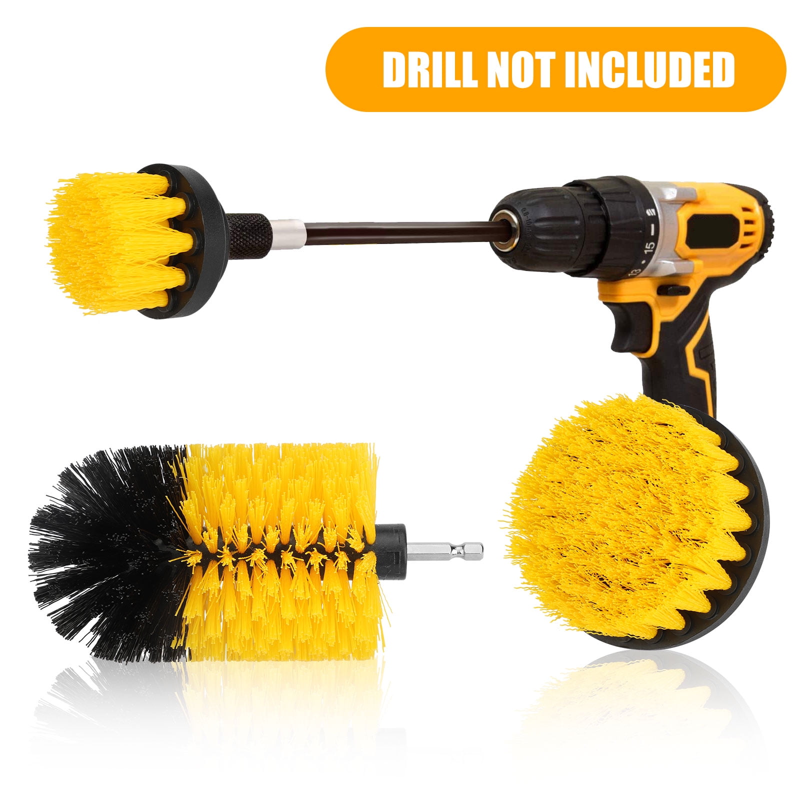 3Pcs Drill Brush Universal Cleaner Scrubber Brushes Auto Care