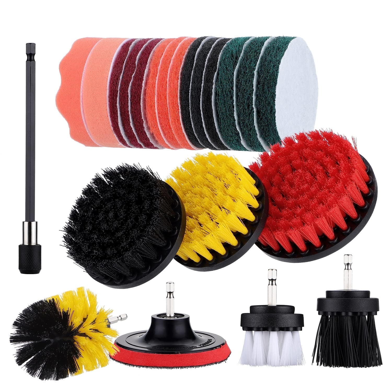 4-Piece Drill Brush Power Scrubber Set - Clean Bathroom, Kitchen, Car, Carpet & More