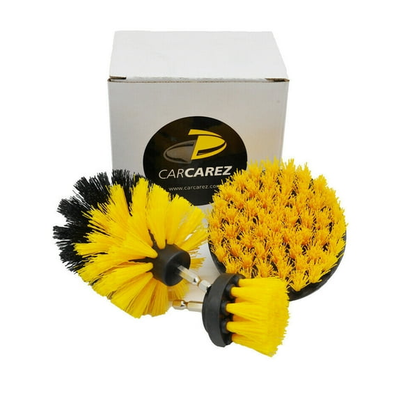 Drill Brush Attachment Set, Power Cleaning Nylon Scrub Brush, All-Purpose Drill Brushes for Bathroom and Kitchen Surface, Grout,Tub, Shower,Tile, Corners, Automotive-Yellow