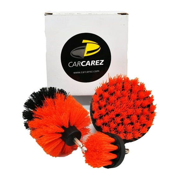 Drill Brush Attachment Set for Efficient Household and Outdoor Cleaning - Red stiff Bristles