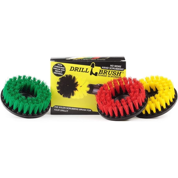 Drill Brush - Bathroom Accessories - Shower Cleaner - Large Spin Brush Multi-Purpose Cleaning Kit - Deck Brush - Bird Bath - Kitchen Tools - soap scum, hard water, mineral deposits, calcium, rust