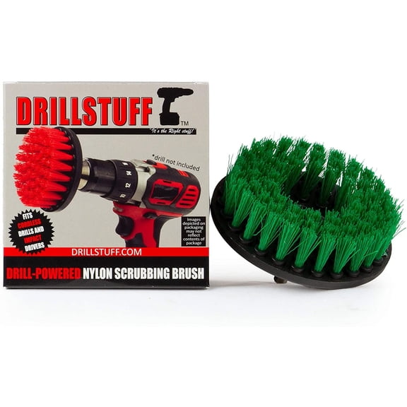 Drill Brush - Cleaning Supplies - Kitchen Accessories - Mold Remover - Grout Cleaner - Cast Iron Skillet - Dish Brush - for Tile, Counter-Tops, Stove, Oven, Sink, Trash Can, Floors - Calcium - Rust