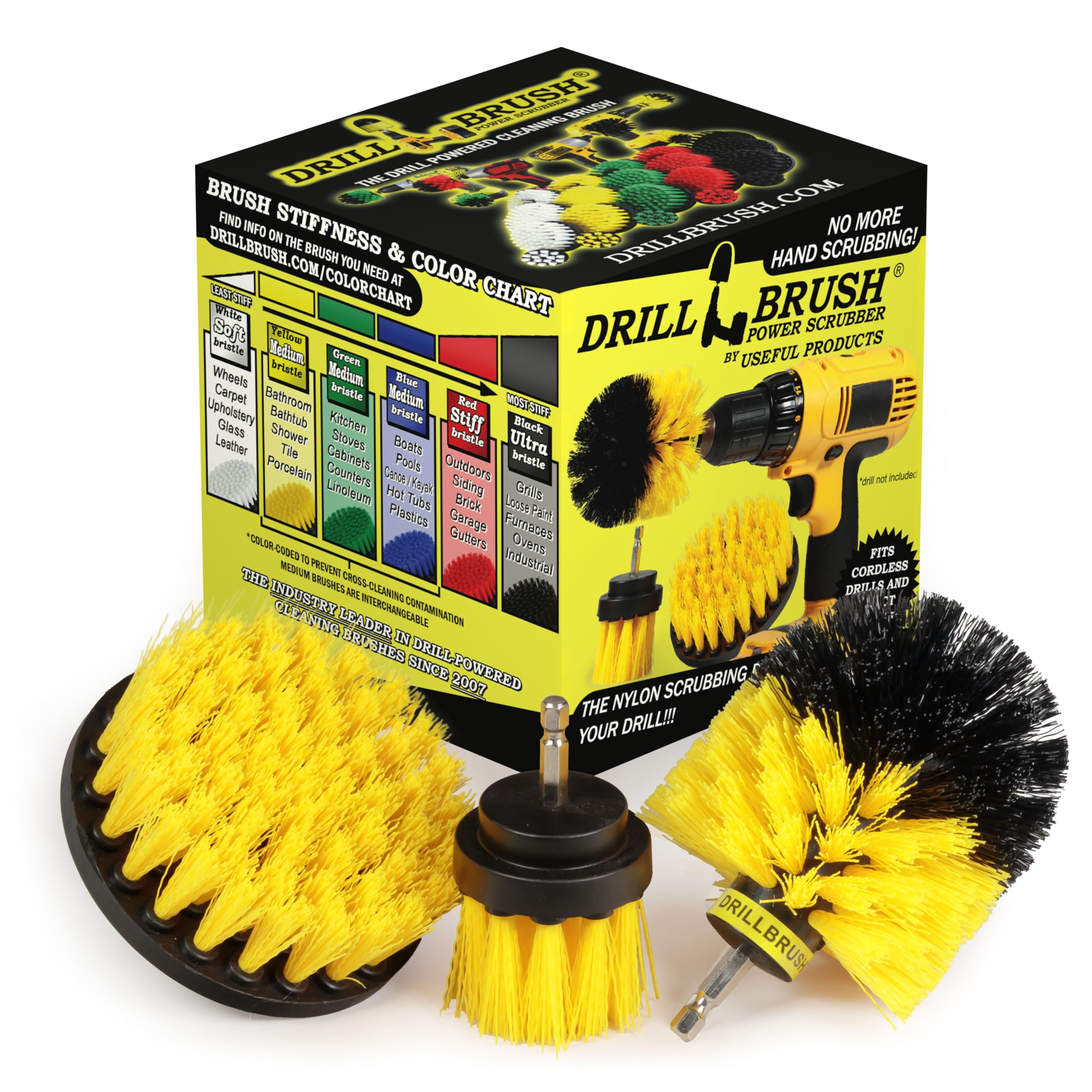 Drill Brush - Drill Scrubber Attachment - Brush for Drill - Brush Scrubber - Power Scrubber ...