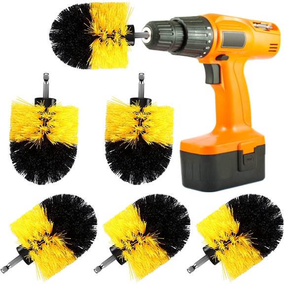 Drill Brush Nylon Attachment Electric Power Scrubber Scrub Multi Purpose Cleaning Supplies for Bathroom Surfaces Tub Grout Shower Kitchen Tile Auto Car