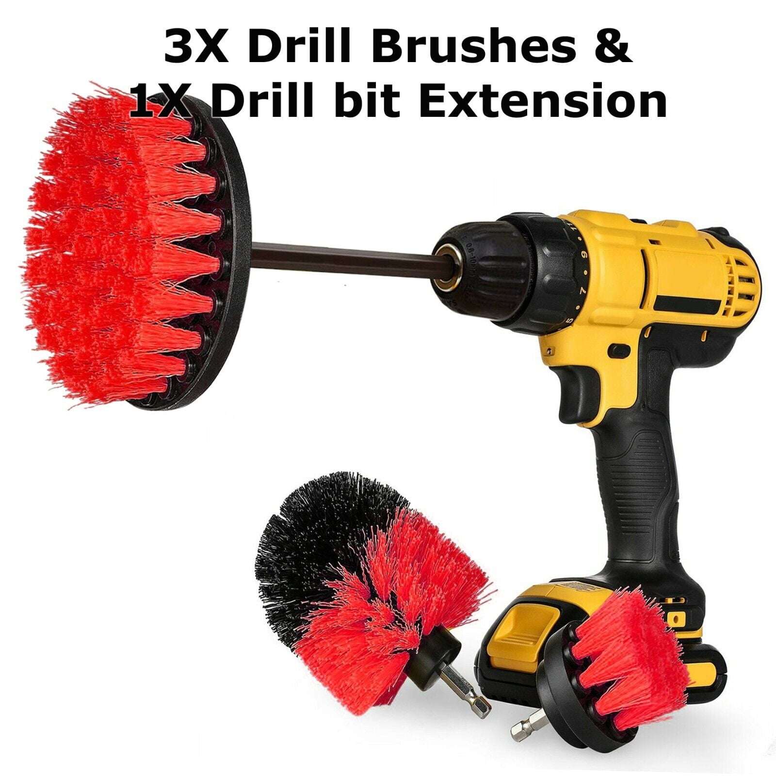 Drill Brush Set Power Scrubber Drill Attachments For Carpet Tile Grout