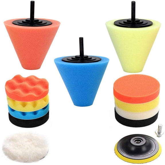 Drill Buffing Kit 14Pcs Foam Ball Buffing Pads for Car Wheels Care Metal Plastic Ceramic Glass