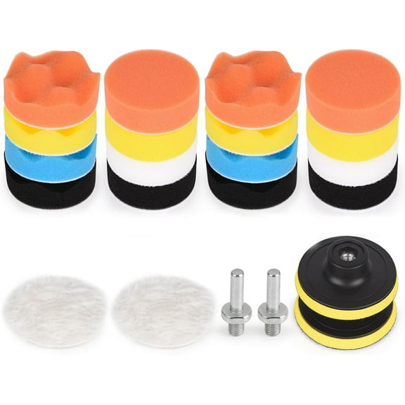 Drill Buffing Pad,Car Foam Polishing Pads Kit, Drill Buffer Polisher Attachment Buffing Kit for Car Polishing, Waxing, Sealing Glaze