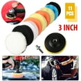 Drill Buffing Sponge Pads, EEEkit 11pcs 3inch Car Foam Woolen Polishing Pads Replacement Kit