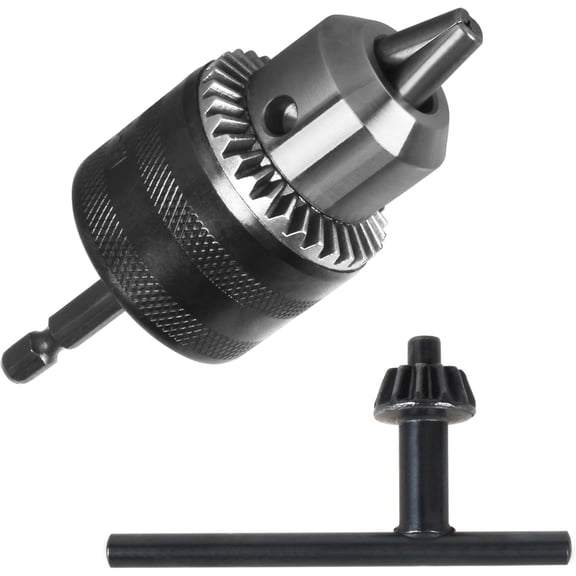 Drill Chuck 3/8 inch for Impact Driver, 1/4" Hex Shank Quick Connect Keyless Drill Chuck Adapter, 1.5-13mm Capacity