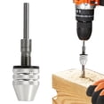 thumbnail image 1 of Drill Chuck Adapter, 1/4 Inch Hex Shank Quick Change Converter for Impact Driver, 0.3Mm to 6.5Mm Clamping Range, Heavy Duty Steel Drill Bit Holder for Power Tools, (5.1X1.4 Cm), 1 of 9