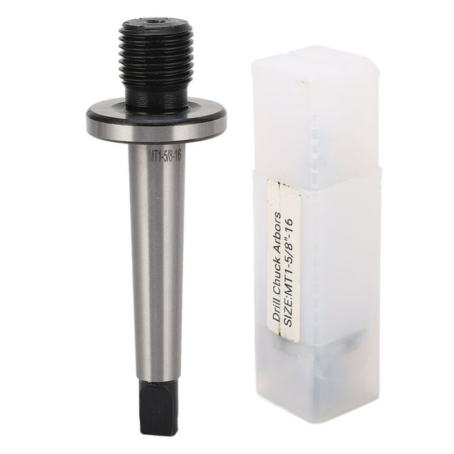 Drill Chuck Arbor MT1 Shank to 5/8in 16 Thread Manganese Steel Lathe