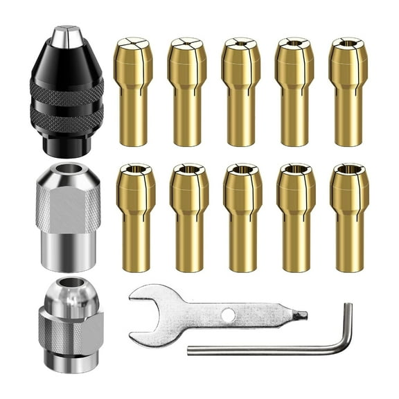 Drill Chuck Collet Set 1/32" to 1/8" Replacement 4486 Drill Keyless Bit Chuck