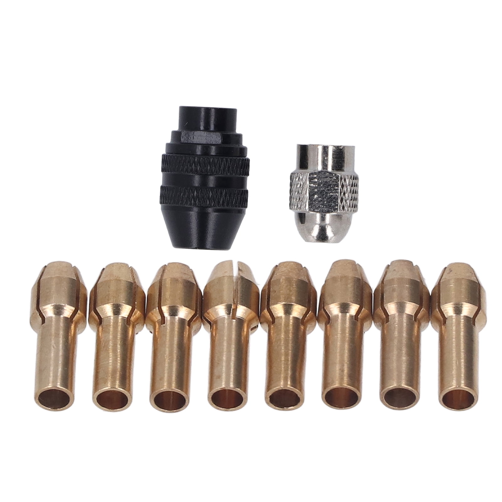 Drill Chuck Collet Set 1/32in To 1/8in Rotary Tool Keyless Chuck Adapter with 8 Sizes of Brass