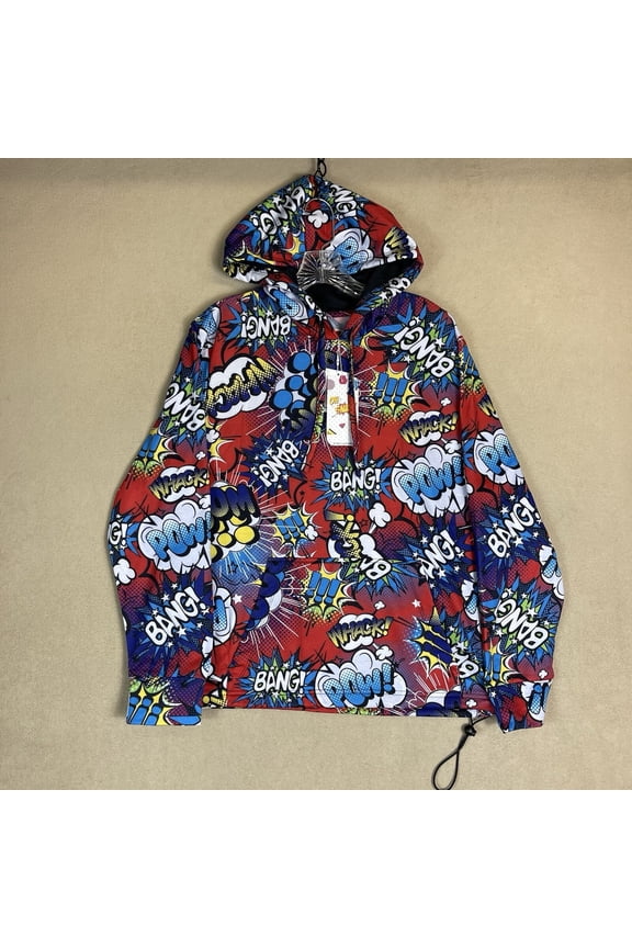 Clothing Co Hoodie Mens Multicolor Oh Snap Comic Graphic Print Size XL