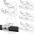 thumbnail image 1 of Genreen 8-Pack Self-Adhesive No-Drill Curtain Rod Brackets – Transparent, Nail-Free Adjustable Hooks for Bathroom & Kitchen, 1 of 8
