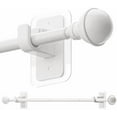 thumbnail image 1 of No Drill Curtain Rods for Window 28 to 47 Inches, 5/8 Inch Diameter Renter Friendly Drapery Rod with Adhesive Brackets without Drilling, Adjustable from 27 to 52 Inches, White, 1 of 8