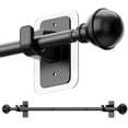 thumbnail image 1 of No Drill Curtain Rods for Window 28 to 60 Inches, 5/8 Inch Diameter Renter Friendly Drapery Rod with Adhesive Brackets without Drilling, Adjustable from 27 to 65 Inches, Black, 1 of 6