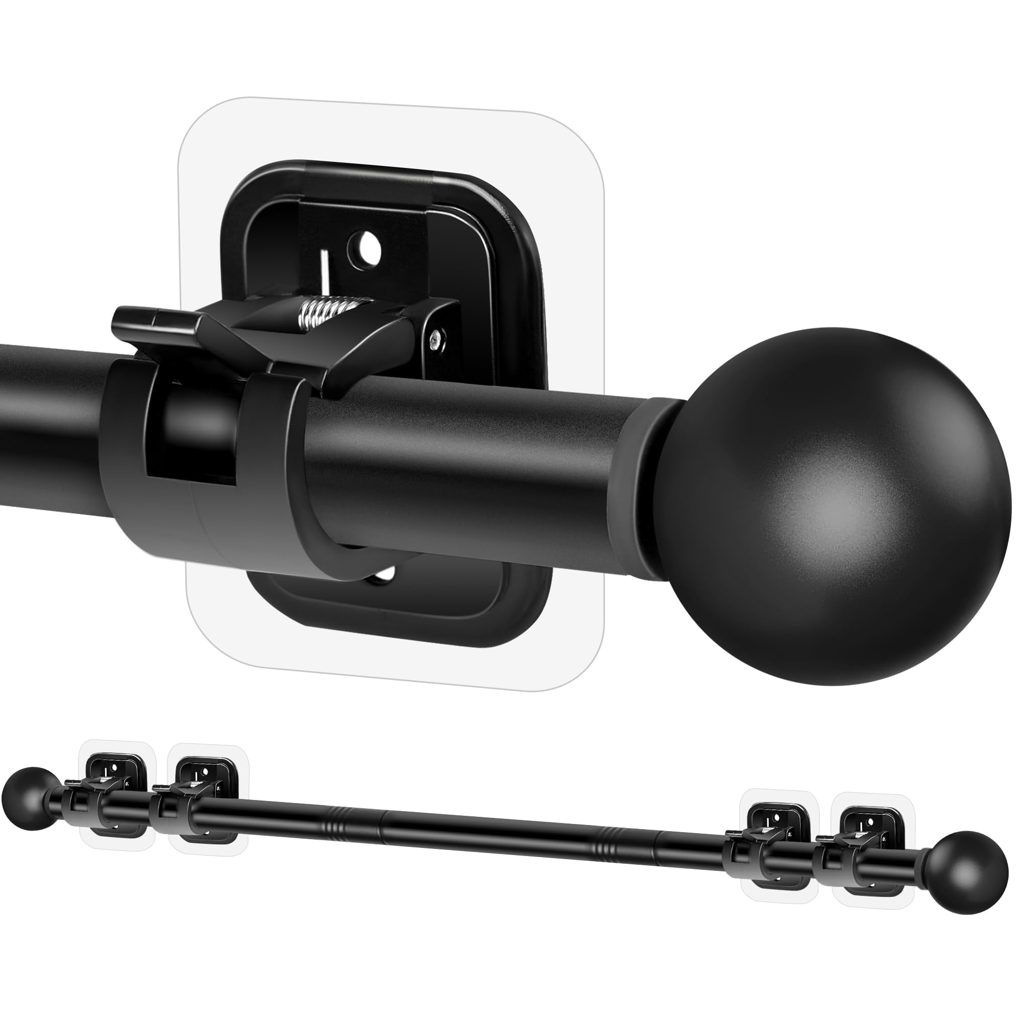 No Drill Curtain Rods for Windows 30 to 45 Inch, 5/8 Inch Diameter
