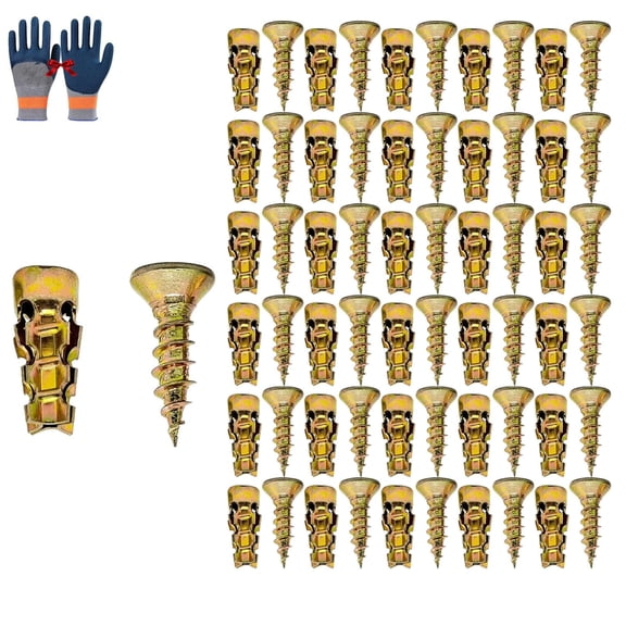 No Drill Dry Wall Anchors, 6×14mm Short Expansion Screw Set for Stripped Threads, Hinge Repair Screw & Expansion Anchor, Door Hinge Screw Hole Repair Kit(30pcs)