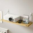 thumbnail image 1 of No Drill Floating Shelf, Wall Mounted Wood Shelf for Home Organization, Adhesive Install for Renters, Holds 30 lbs for Books Router Projector, 15.75x5.91 in, 1 of 6