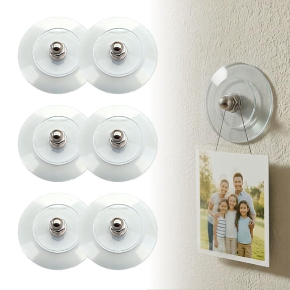 Drill Free Adhesive Hooks, 2026 New Reusable Adhesive Wall Mount Screw(12MM) Hooks, Picture Hangers Without Nails for Wall Mount, Bathroom, Home, Kitchen, Office