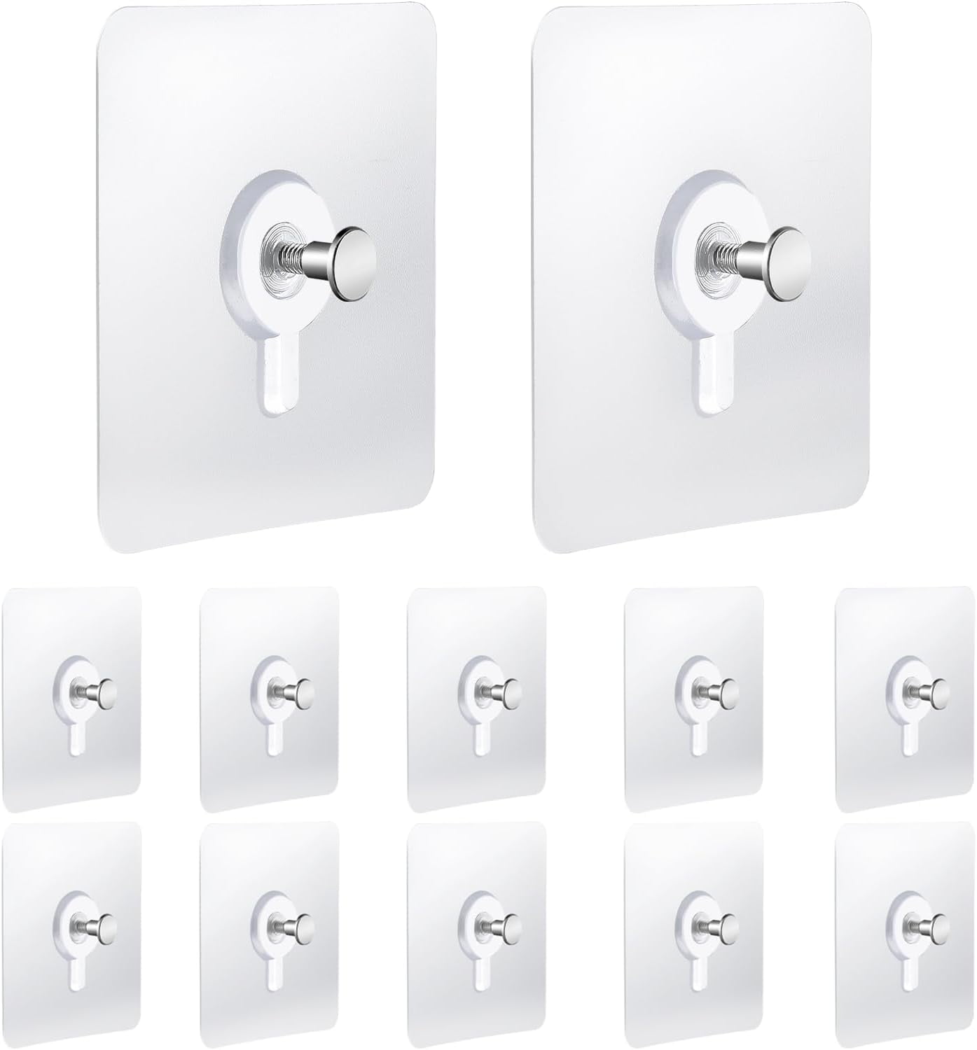 Drill Free Adhesive Hs, 24 Pcs Picture Hangers Without Nails, Nail Free Wall Hangers, Wall Hs Adhesive for Hanging for Kitchen, Bathroom, Home