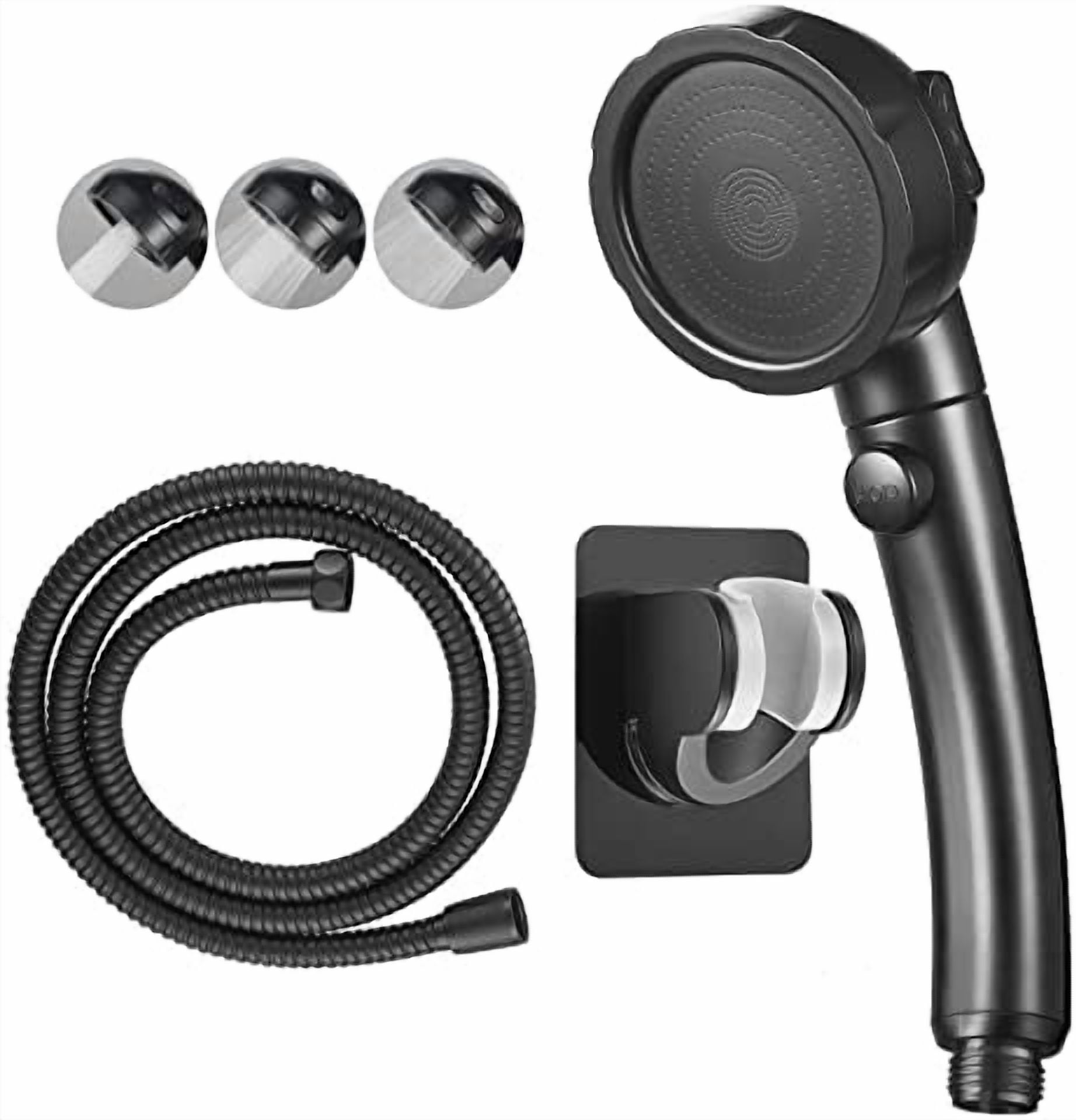 Drill-Free High Pressure Handheld Shower Head with ON/OFF Pause Switch ...