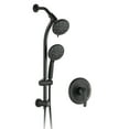 thumbnail image 1 of Drill-Free Stainless Steel Slide Bar Combo Rain Showerhead 7-Setting Hand, Dual Shower Head Spa System (Rough-in Valve Included), 1 of 7