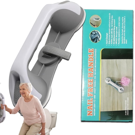 Drill-Free Suction Grab Bar, Anti Slip Stable Grip Safety Bar, 3 Suction Cups Stablegrip Shower Grab Bars, No Drilling, Minimum Load Capacity 300 Lbs