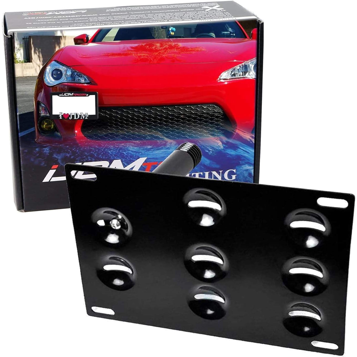 No-Drill License Plate Mounting Bracket For Subaru Outback/Forester/BRZ (2015-2023) - Tow Hook Mount, Black